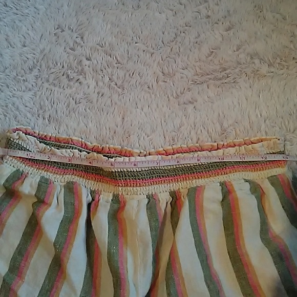Super cute shorts-Cream, Olive Green & Pink Stripe - Picture 3 of 5